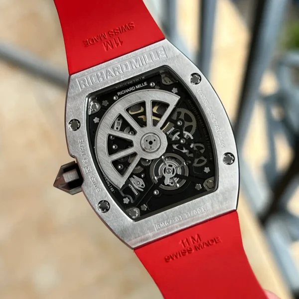 Photo 7 - New Models Replica RM 67-01 Titanium Diamonds Red Strap