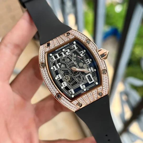 Replica RM 67-01 Rose Gold Diamonds Black Strap - Image 3