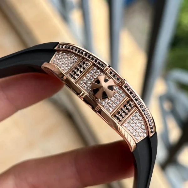 Photo 6 - New Models Replica RM 67-01 Rose Gold Diamonds Black Strap