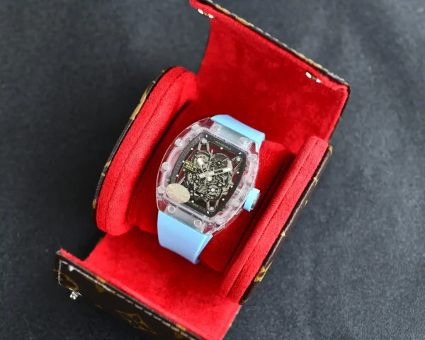 Photo 2 - New Models Replica Richard Mille RM35-02 Transparent Case Blue Strap