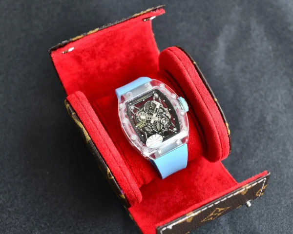 Photo 3 - New Models Replica Richard Mille RM35-02 Transparent Case Blue Strap