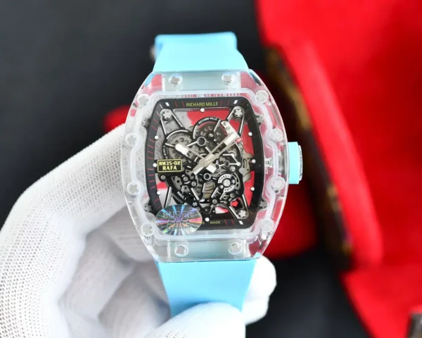 Photo 4 - New Models Replica Richard Mille RM35-02 Transparent Case Blue Strap