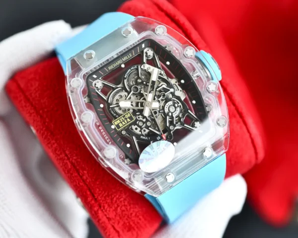 Photo 5 - New Models Replica Richard Mille RM35-02 Transparent Case Blue Strap