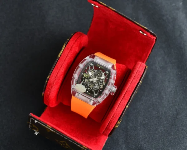 Photo 2 - New Models Replica Richard Mille RM35-02 Transparent Case Orange Strap