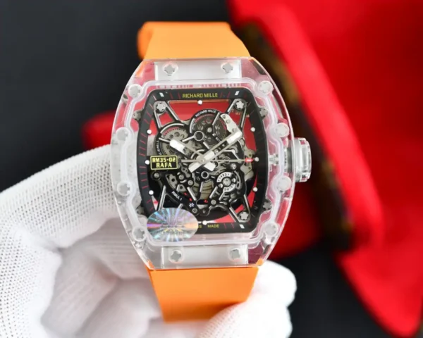 Photo 4 - New Models Replica Richard Mille RM35-02 Transparent Case Orange Strap