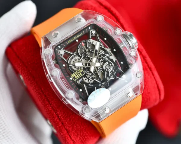 Photo 5 - New Models Replica Richard Mille RM35-02 Transparent Case Orange Strap