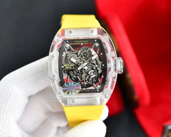 Photo 4 - New Models Replica Richard Mille RM35-02 Transparent Case Yellow Strap