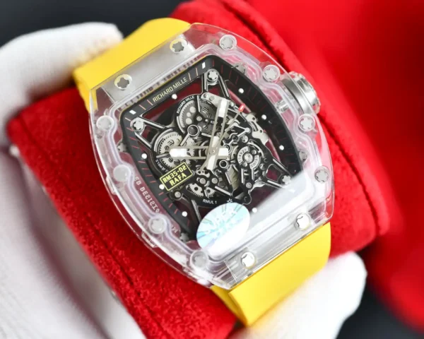 Photo 5 - New Models Replica Richard Mille RM35-02 Transparent Case Yellow Strap