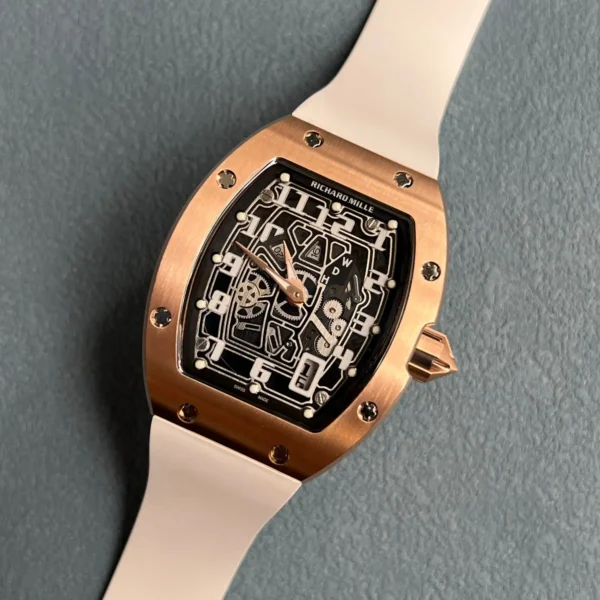 Photo 3 - New Models Replica RM 067-01 Rose Gold White Strap