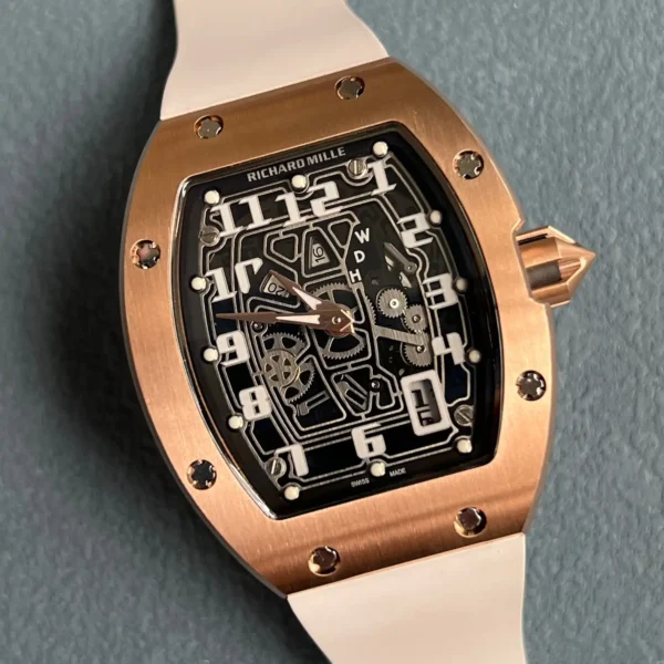 Photo 4 - New Models Replica RM 067-01 Rose Gold White Strap