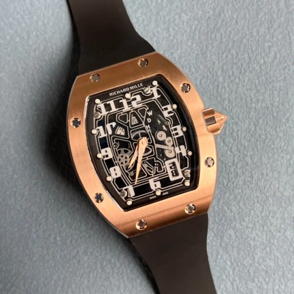 Photo 2 - New Models Replica RM 067-01 Rose Gold Black Strap