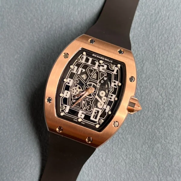 Photo 3 - New Models Replica RM 067-01 Rose Gold Black Strap