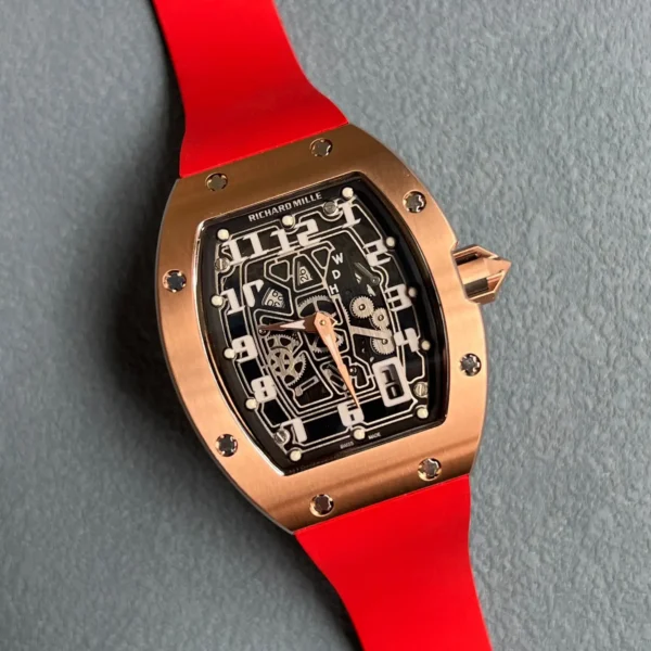 Photo 2 - New Models Replica RM 067-01 Rose Gold Red Strap