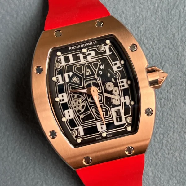 Photo 4 - New Models Replica RM 067-01 Rose Gold Red Strap