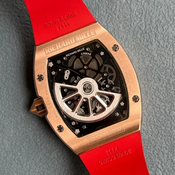 Photo 7 - New Models Replica RM 067-01 Rose Gold Red Strap