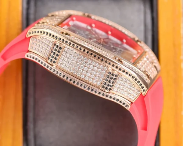 Photo 6 - New Models Replica RM 010 Rose Gold Diamonds Pink Strap