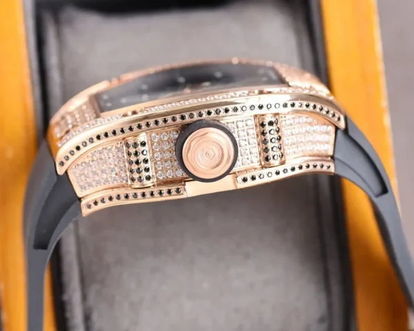 Replica RM 010 Rose Gold Diamonds Black Strap - Image 7