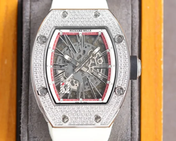 Photo 4 - New Models Replica RM 010 Titanium Diamonds White Strap