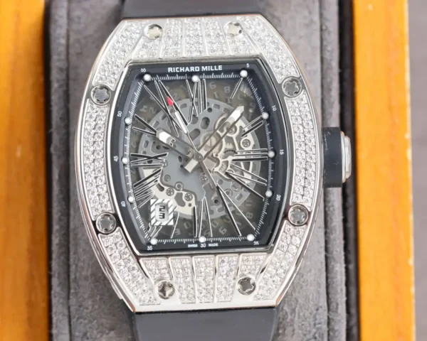 Photo 4 - New Models Replica RM 010 Titanium Diamonds Black Strap