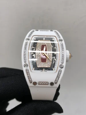 Photo 2 - RM 07-01 Replica RM 07-01 White Ceramic & Rose Gold with Diamonds