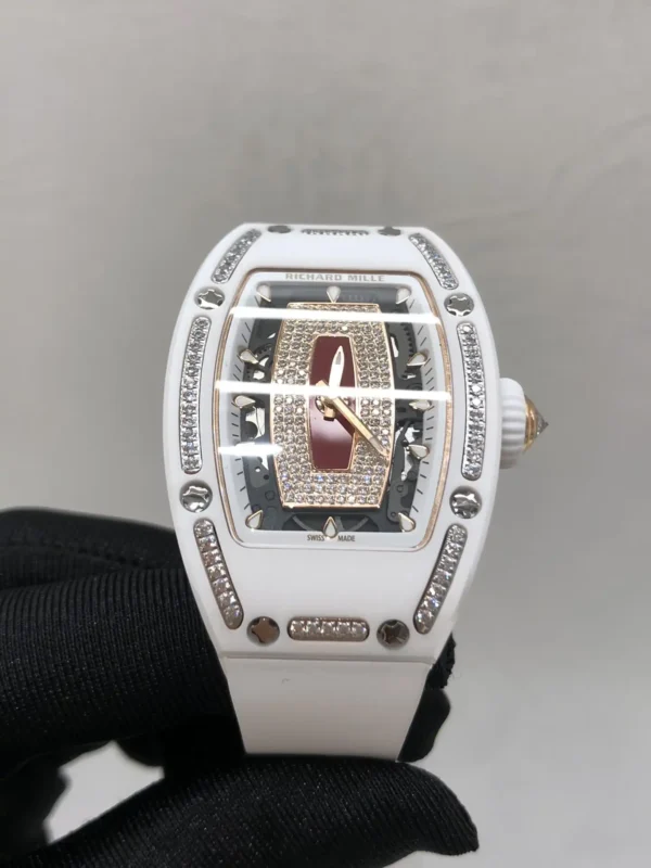 Photo 1 - RM 07-01 Replica RM 07-01 White Ceramic & Rose Gold with Diamonds