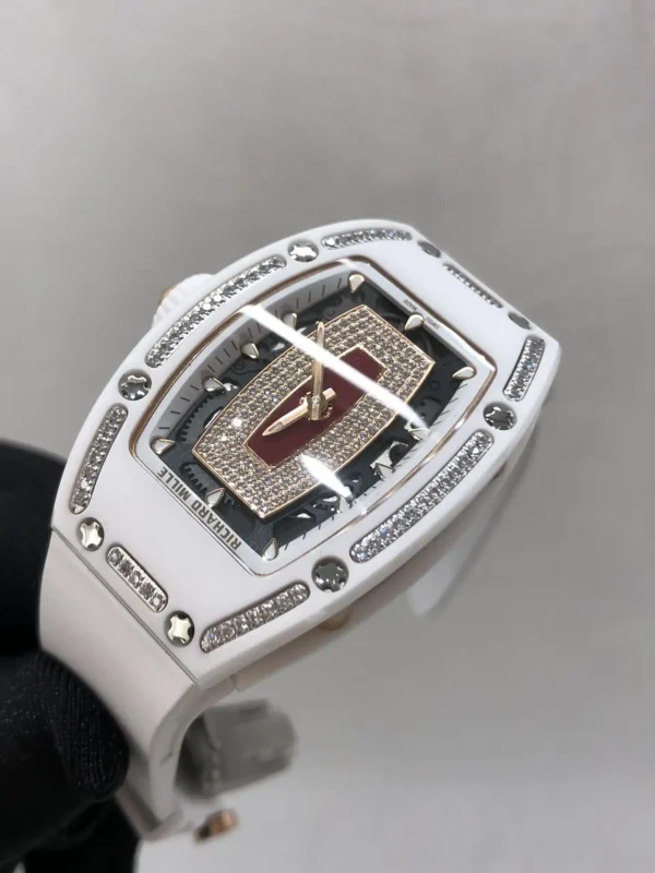 Photo 2 - RM 07-01 Replica RM 07-01 White Ceramic & Rose Gold with Diamonds