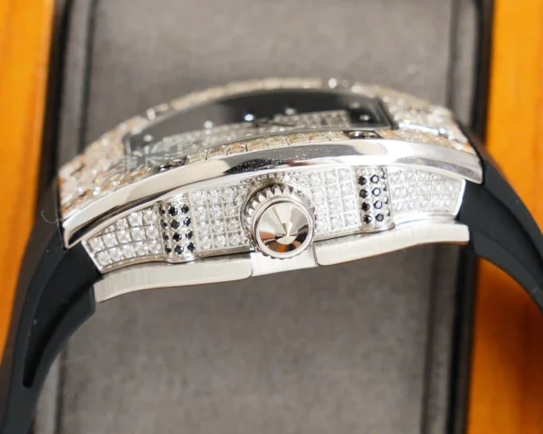 Photo 6 - New Models Replica RM 007-1 Diamond Crown Black Strap