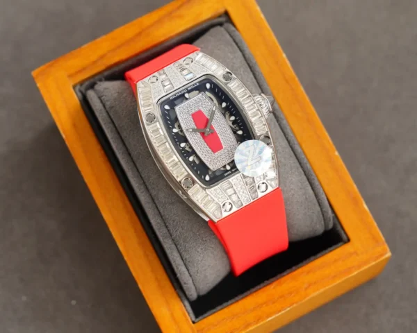 Photo 3 - New Models Replica RM 007-1 Diamond Crown Red Strap