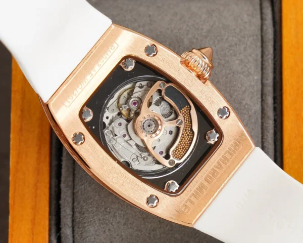 Photo 8 - New Models Replica RM 007-1 Diamond Crown Rose Gold White Strap