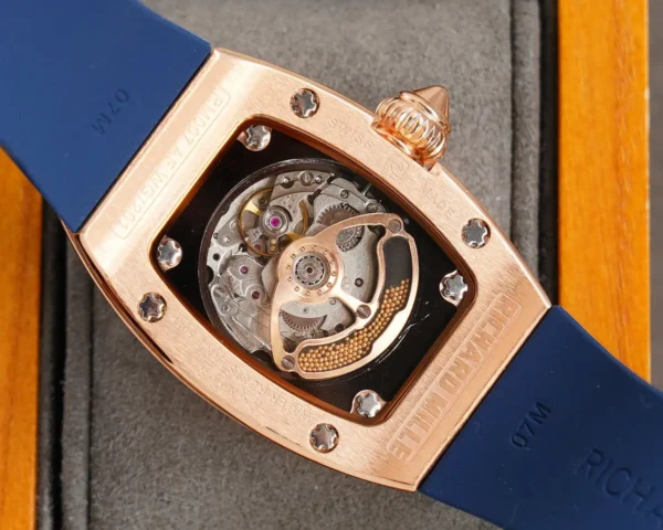 Photo 8 - New Models Replica RM 007-1 Diamond Crown Rose Gold Blue Strap