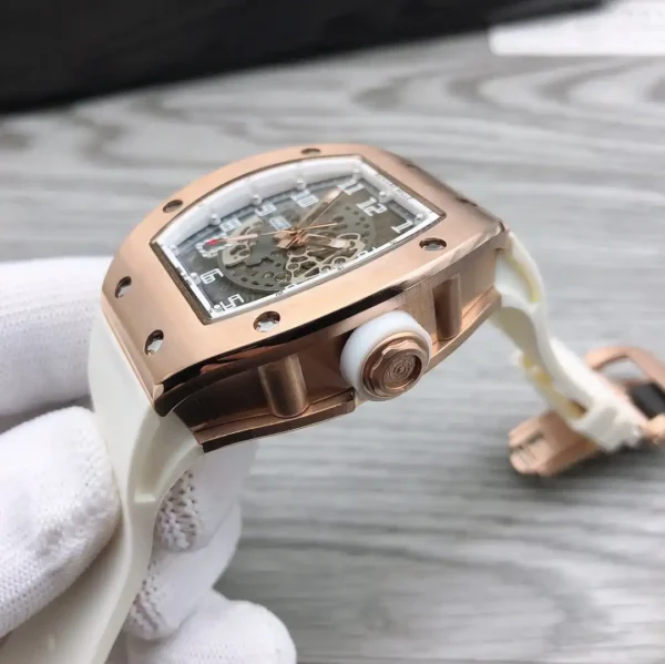 Photo 3 - New Models Replica RM 010 Rose Gold White Strap