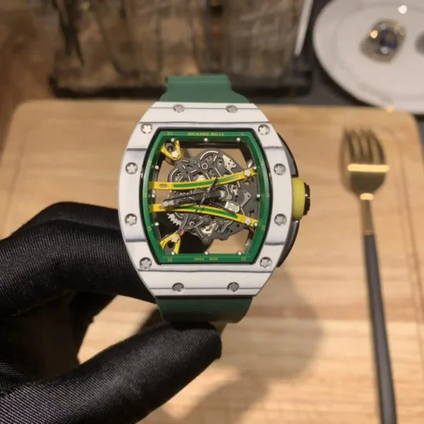 Replica Richard Mille RM 61-01  Yohan Blake Gray Green Strap - Image 4