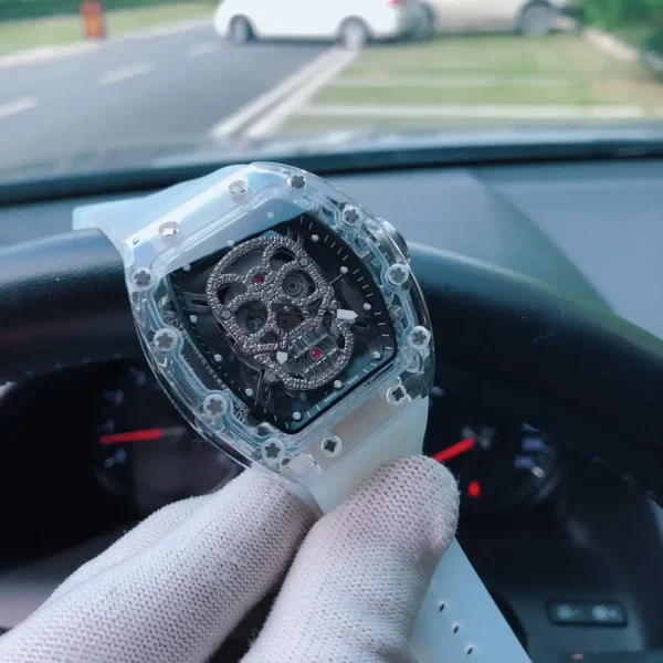 Photo 1 - New Models Replica RM 052 Glass Transparent Case Skull Dial