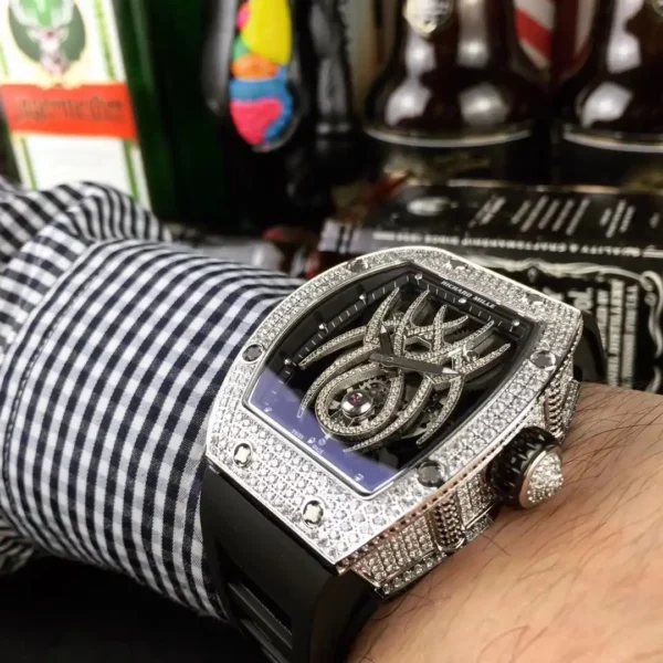 Replica Richard Mille 19-01 Spider Web Diamond Case - Image 3