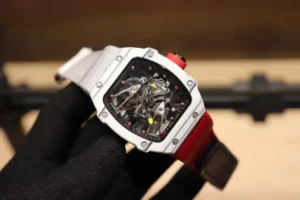 Photo 6 - New Models Replica RM 27-02 Tourbillon Fiber Case White-Red Strap