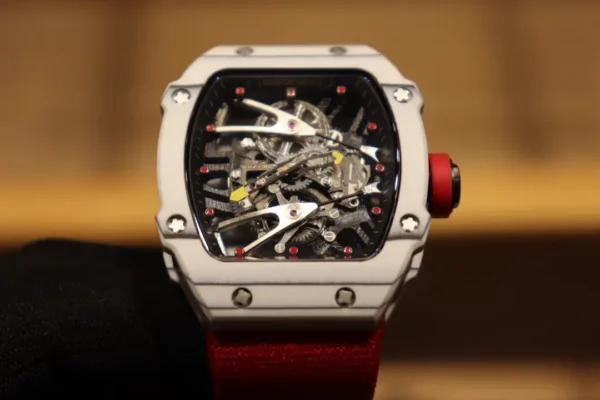 Photo 6 - New Models Replica RM 27-02 Tourbillon Fiber Case White-Red Strap