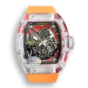 Replica Richard Mille RM35-02 Transparent Case Orange Strap