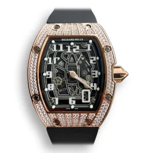 Replica RM 67-01 Rose Gold Diamonds Black Strap