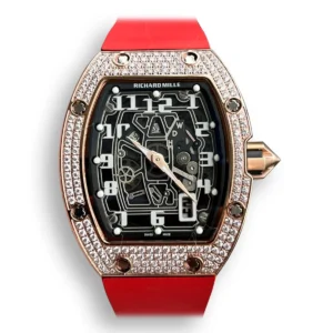 Replica RM 67-01 Rose Gold Diamonds Red Strap