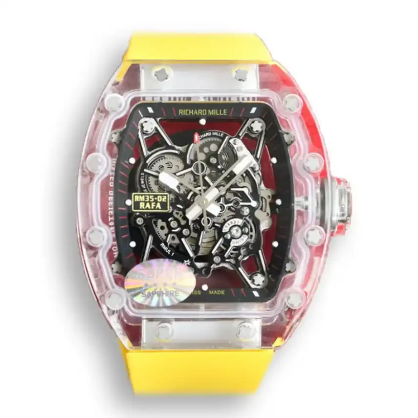 Richard Mille RM35-02 Transparent Case Yellow Strap